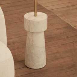 Tiree 97cm Marble Floor Lamp Base - White - thumbnail 3