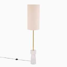 Tiree 97cm Marble Floor Lamp Base - White - thumbnail 2