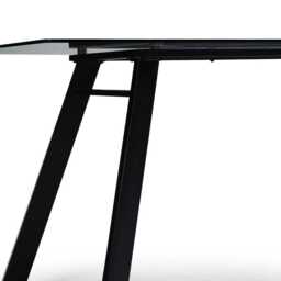 Atlas Smoked Glass Dining Table  - Metal Legs - thumbnail 6