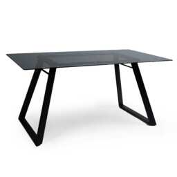 Atlas Smoked Glass Dining Table  - Metal Legs - thumbnail 5