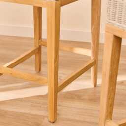 Reid Linen Grey Bar Stools - Set of 2 - Whitewash Mindi Wood Legs - thumbnail 3