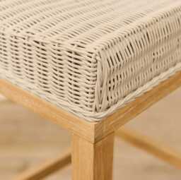 Reid Linen Grey Bar Stools - Set of 2 - Whitewash Mindi Wood Legs - thumbnail 6