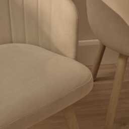 Arabella Natural Beige Dining Chair - Set of 2 - Whitewash Oak Legs - thumbnail 5