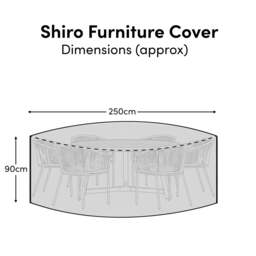 Round Rain Cover 250x250x90cm - Ashby 6 Seater with Ashby or Cove Chairs - Kemble 8 Seater - Shiro 6 Seater with Shiro, Nala or Hali Chairs - thumbnail 6
