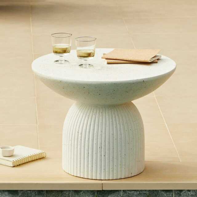 Zaliki Concrete Garden Coffee Table - Pearl Terrazzo - image 1