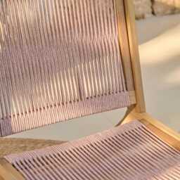 Seren White Acacia Occasional Garden Chair - Mottled Pink Rope - thumbnail 2