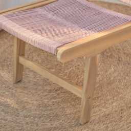 Seren White Acacia Occasional Garden Chair - Mottled Pink Rope - thumbnail 3