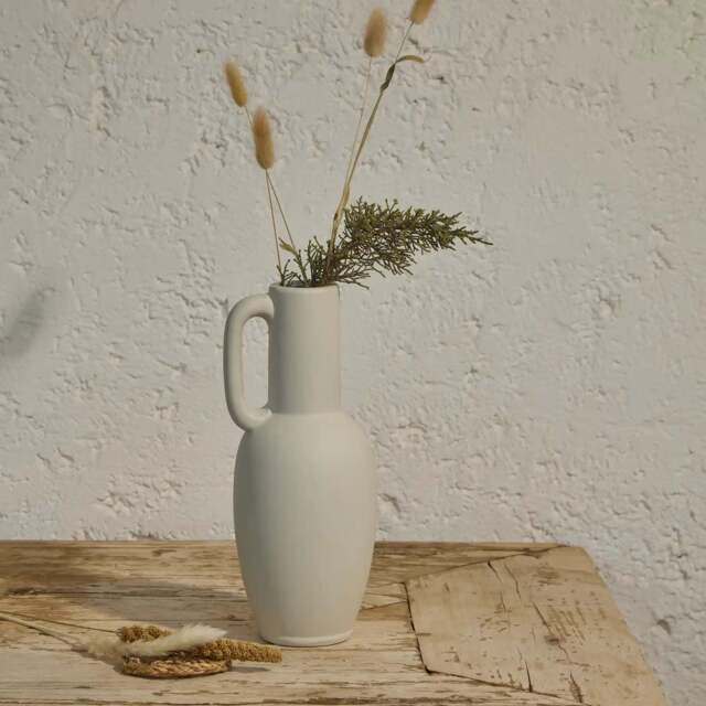 Kalera 30cm Terracotta Jug - White - image 1