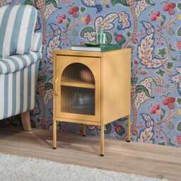 Conan Metal Bedside Table - Mustard Yellow - thumbnail 2