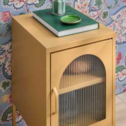 Conan Metal Bedside Table - Mustard Yellow - thumbnail 4