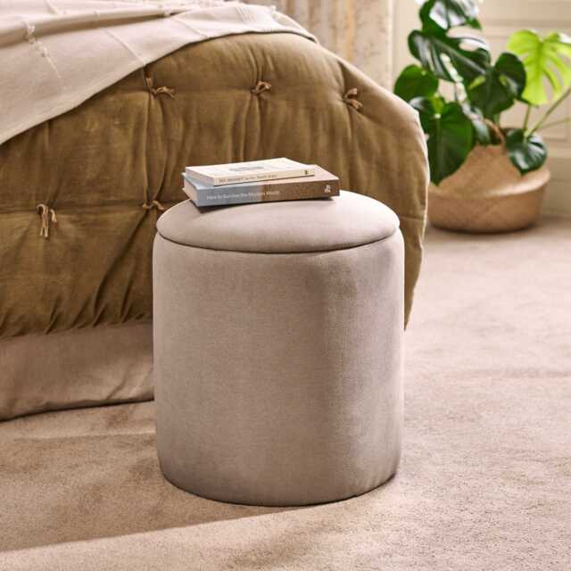 Abigail Storage Pouffe/Footstool - Soft Beige - image 1