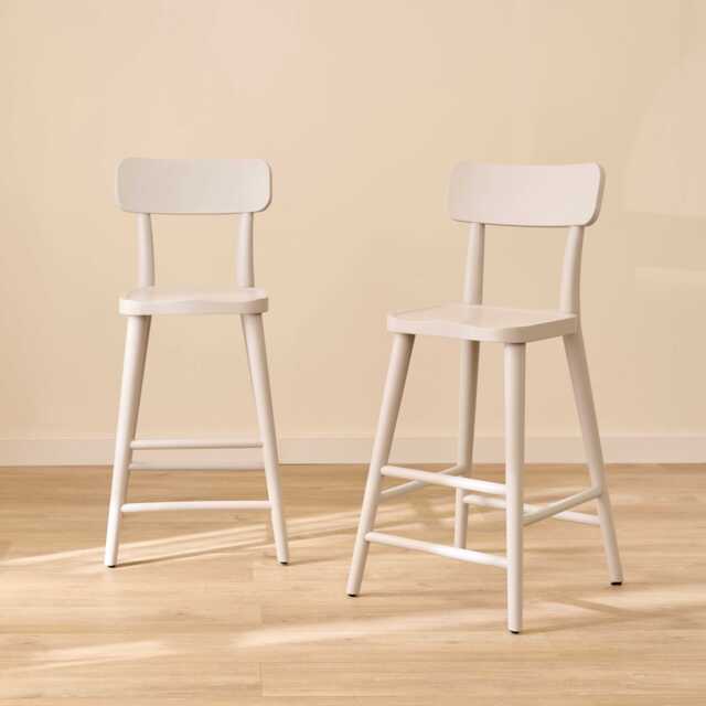 Silvester Grey Bar Stool with Backrest - image 1