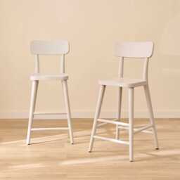 Silvester Grey Bar Stool with Backrest - thumbnail 1
