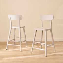Silvester Grey Bar Stool with Backrest - thumbnail 2