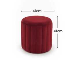 Penelope Drum Stool - Burgundy Red - thumbnail 6