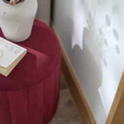 Penelope Drum Stool - Burgundy Red - thumbnail 4