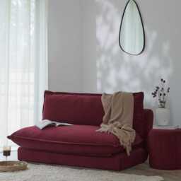 Penelope Drum Stool - Burgundy Red - thumbnail 2