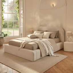 Farrah Double Ottoman Bed - Ivory