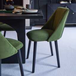 Freya Fern Green Dining Chairs - Set of 2 - Black Oak Legs - thumbnail 3