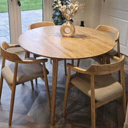 Carter Fawn Linen Dining Armchairs - Set of 2 - Whitewash Oak Legs - thumbnail 5