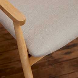 Carter Fawn Linen Dining Armchairs - Set of 2 - Whitewash Oak Legs - thumbnail 3