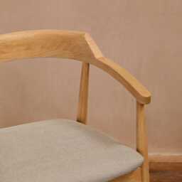 Carter Fawn Linen Dining Armchairs - Set of 2 - Whitewash Oak Legs - thumbnail 4