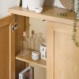 Astrid 2 Door Small Sideboard - Whitewash Oak - thumbnail 5