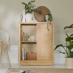 Astrid 2 Door Small Sideboard - Whitewash Oak - thumbnail 2