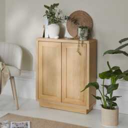 Astrid 2 Door Small Sideboard - Whitewash Oak - thumbnail 4