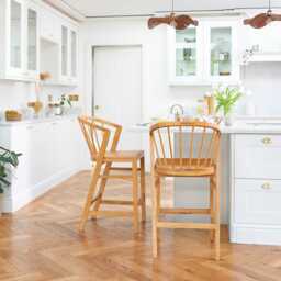 Mabel Classic Oak Bar Stools - Set of 2 - thumbnail 2
