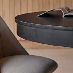 Amelia Black Oak Oval Extending Dining Table Set - 6 Seater - Freya Sand Dining Chairs - Black Oak Legs - thumbnail 4