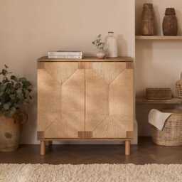 Paloma Natural Weave 2 Door Small Sideboard - Natural Oak