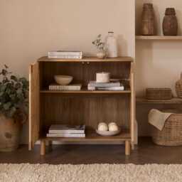 Paloma Natural Weave 2 Door Small Sideboard - Natural Oak - thumbnail 2