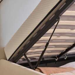 Odette King Size Ottoman Bed - Ivory - Jet Black Piping - thumbnail 5