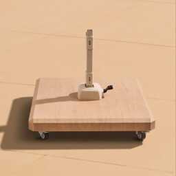 Emporio Ivory LED Cantilever Parasol - 3m Square with Wood Effect Base - thumbnail 3