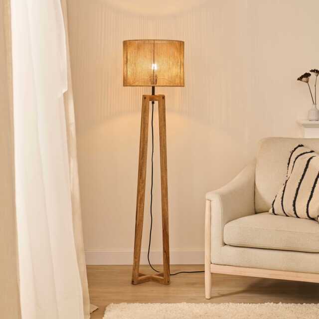 Konduru 150cm Floor Lamp Base - Natural Mango Wood - image 1