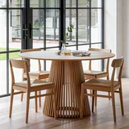 Willow Pale Oak Dining Table Set - 4 Seater - Faye Pale Oak Dining Chairs - thumbnail 1