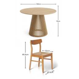 Willow Pale Oak Dining Table Set - 4 Seater - Faye Pale Oak Dining Chairs - thumbnail 6