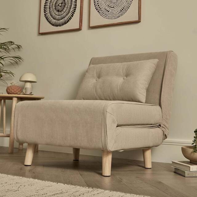 Una Single Sofa Bed - Soft Beige - image 1
