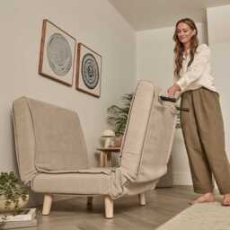 Una Single Sofa Bed - Soft Beige - thumbnail 6