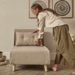 Una Single Sofa Bed - Soft Beige - thumbnail 5