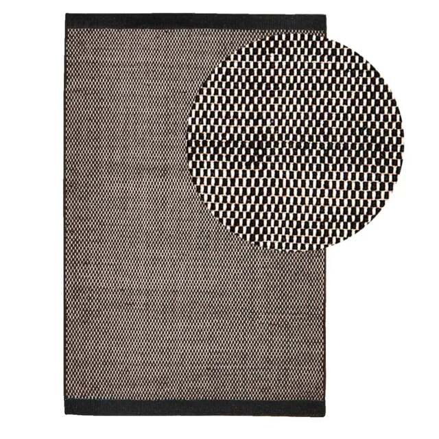 Atcham Black Pebble Wool with Cotton Rug - 120 x 170cm - image 1