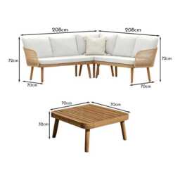 Eaden Rope Corner Coffee Set - Natural - thumbnail 4