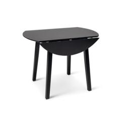 Charlie Black Round Dining Table - Drop Leaf - thumbnail 4