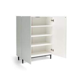 Jack Geometric Small Shoe Cabinet - 2 Door - White - thumbnail 4