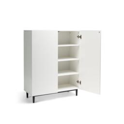 Jack Geometric Small Shoe Cabinet - 2 Door - White - thumbnail 5