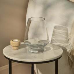 Lugano 22cm Glass Hurricane Vase - Clear - thumbnail 2