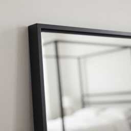 Hensall 140X40cm Metal Rectangular Mirror - Black - thumbnail 3
