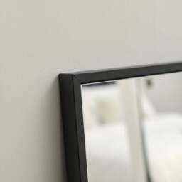 Hensall 140X40cm Metal Rectangular Mirror - Black - thumbnail 2