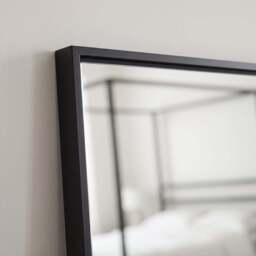 Hensall 140X40cm Metal Rectangular Mirror - Black - thumbnail 3